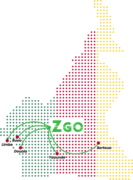 Map showing Zeego delivery cities in Cameroon